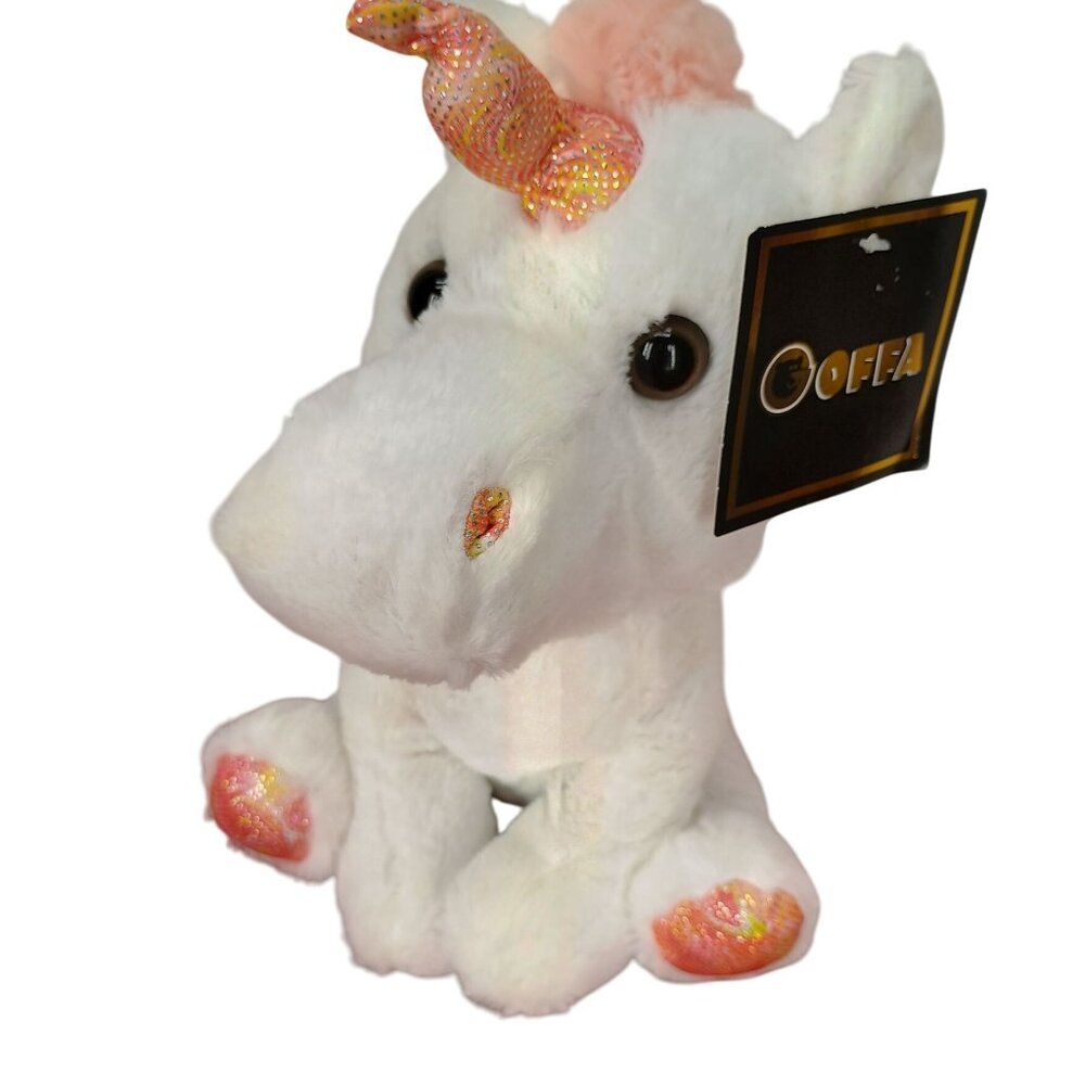 Goffa Unicorn Limited Collectible‎ White Plush w Sparkly Stuffed Animal Toy 10"